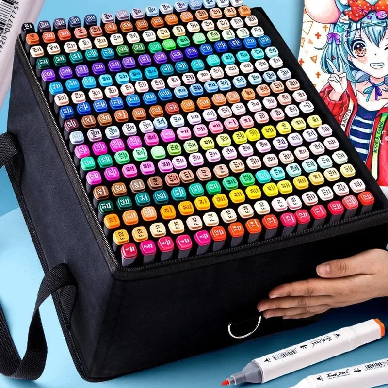 24-168 farbige Marker Stifte Set Manga Pinsel Stift Zeichnung Skizze Kawaii Kunst Schulbedarf Schreibwaren Farbe Schriftzug Marker So ist Leben