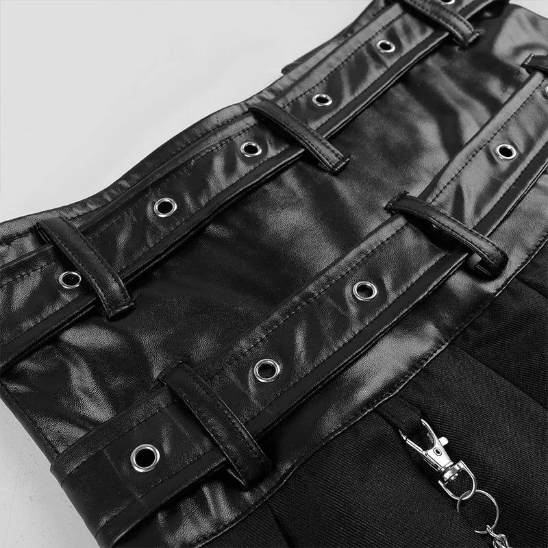 Unisex-Lederrock für Herren, große Freizeitkleidung, Gothic-Stil, Punk, Rock, mittelalterlich, schottisch, Frühling und Herbst So ist Leben