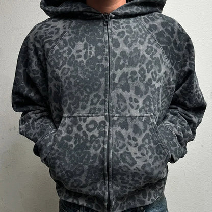 Streetwear Y2K Zip Up Hoodie Grunge Goth Ästhetik Grafikdruck Retro Punk Kleidung Übergroßes Hip Hop Zipper Hoodie Sweatshirt So ist Leben