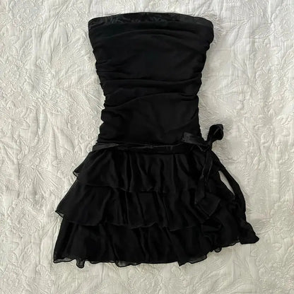 Grunge Punk Gothic Fairycore Emo Girls Dress Sexy Slim Lace Chic Fashion Aesthetic Women's Dresses Harajuku Retro Y2K Streetwear - So ist Leben