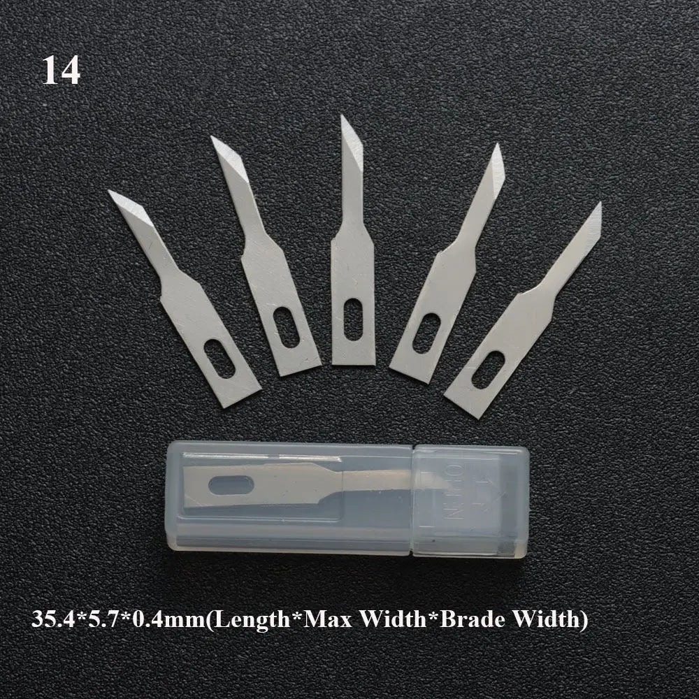 10PCS Klingen Cutter Handwerk Holz Carving Messer Gravur Nicht-Slip Metall Skalpell Messer Teile Handy PCB Reparatur hand Werkzeuge So ist Leben