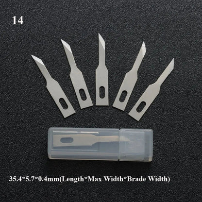10PCS Klingen Cutter Handwerk Holz Carving Messer Gravur Nicht-Slip Metall Skalpell Messer Teile Handy PCB Reparatur hand Werkzeuge So ist Leben