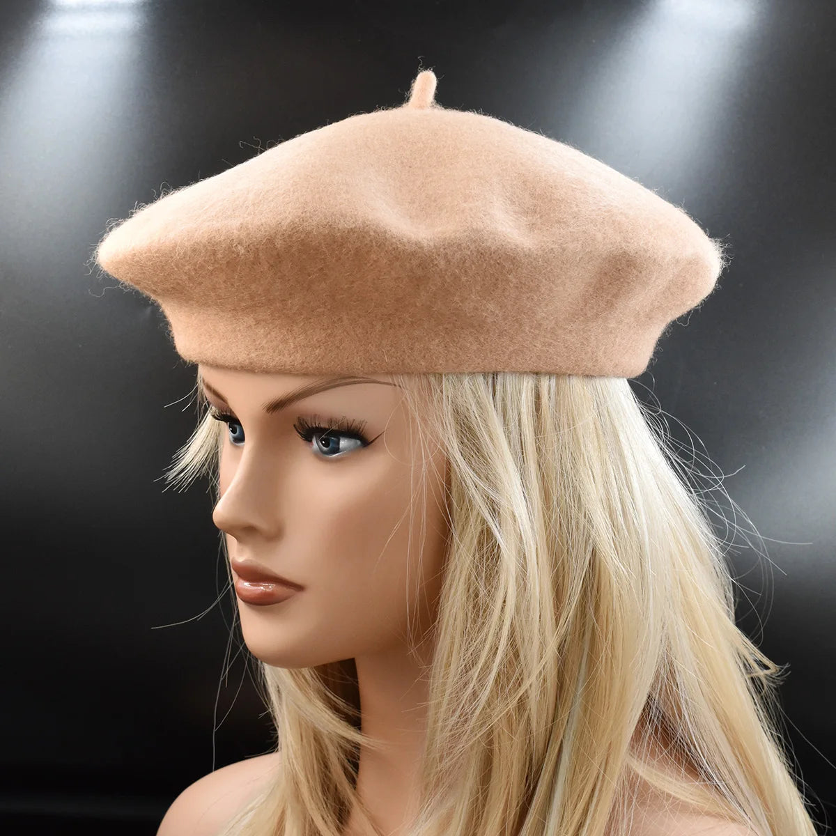 Neue Frauen schwarz rosa Berets Hut Mode Einfarbig Wolle Gestrickte Mit Damen Beanie Baskenmütze Hut Warme Herbst und winter Kappe So ist Leben