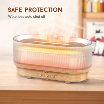 SEJOY Luftbefeuchter mit LED-Licht, Aroma-Diffusor für Ätherische Öle, Flammen-Automatik-Duftspender für Zuhause So ist Leben