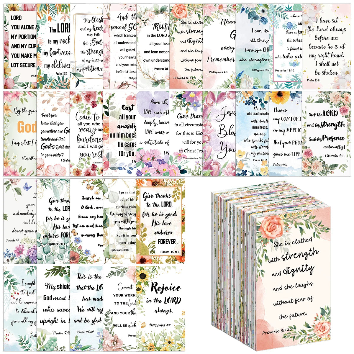 60 Stück Bibel-Schriftkarten, inspirierende Zitatkarten, christliche Geschenke, Ermutigungskarte für Studenten, Freunde, Bibelverskarten So ist Leben