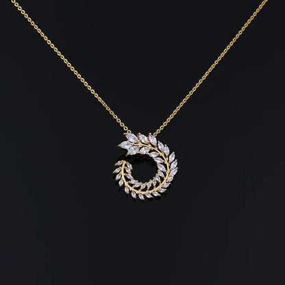 Zwei Größe Neue Design Luxus AAA Zirkon Olivenzweig Ohrringe und Anhänger Schmuck Sets Für Mode Frauen Hochzeit Schmuck Set AS128 So ist Leben