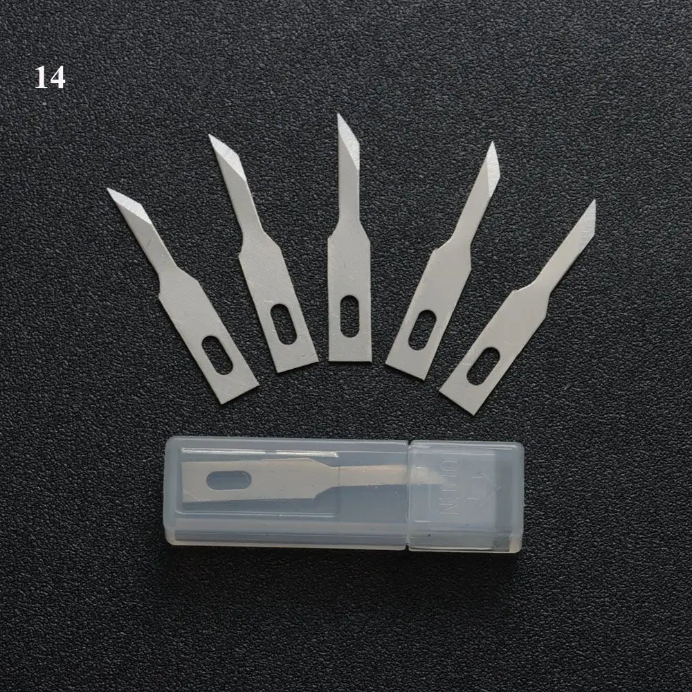10PCS Klingen Cutter Handwerk Holz Carving Messer Gravur Nicht-Slip Metall Skalpell Messer Teile Handy PCB Reparatur hand Werkzeuge So ist Leben