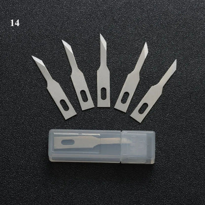 10PCS Klingen Cutter Handwerk Holz Carving Messer Gravur Nicht-Slip Metall Skalpell Messer Teile Handy PCB Reparatur hand Werkzeuge So ist Leben