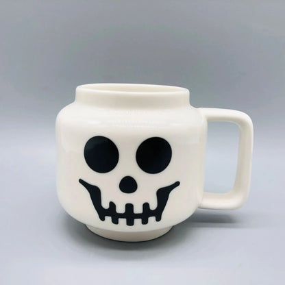 Cartoon-Keramikbecher, 250 ml, mit niedlichem Impish-Ausdruck, Figurenkopfmuster, Kaffee, Milch, Tee, Trinkgeschirr für Paare, Freunde, Familie So ist Leben