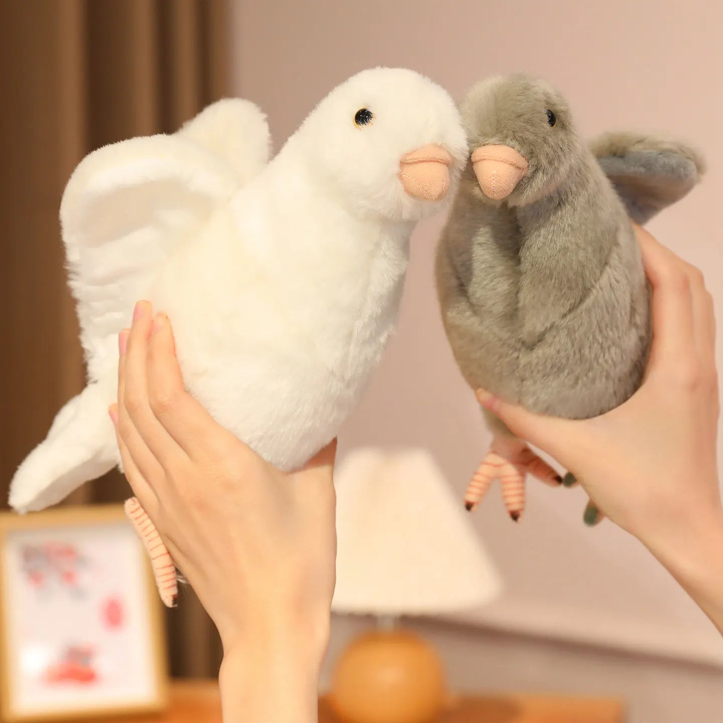 Grau Weiß Simulation Taube Plüsch Spielzeug Friedenstaube Stofftier Puppe für Kinder Wohnkultur Und Fotografie Requisiten So ist Leben