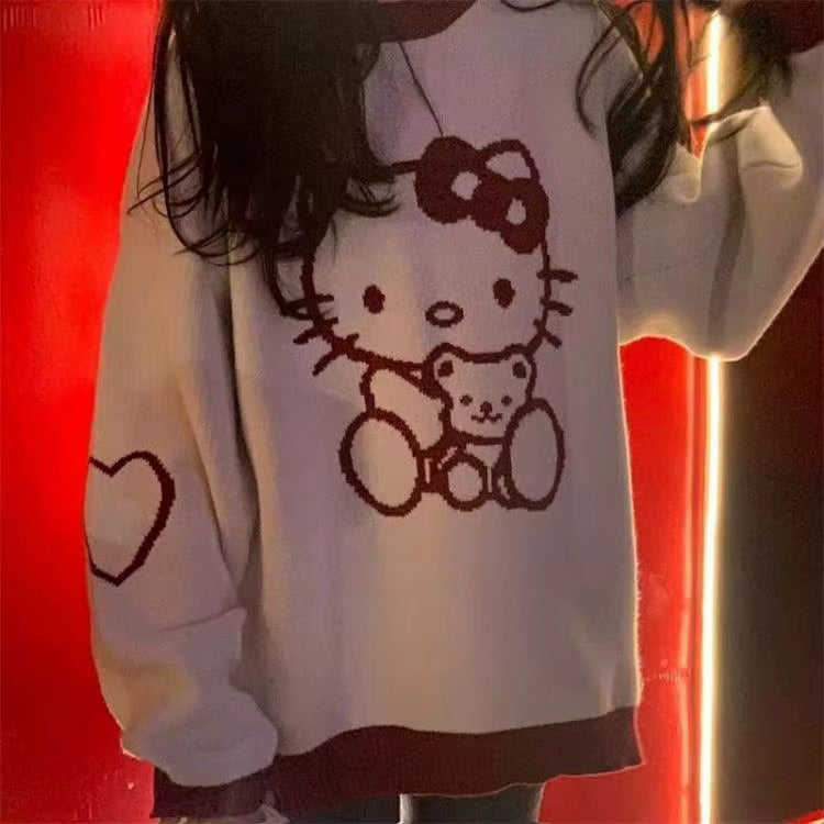 Hello‑Kitty Anime Pullover im modernen Kawaii‑Stil So ist Leben