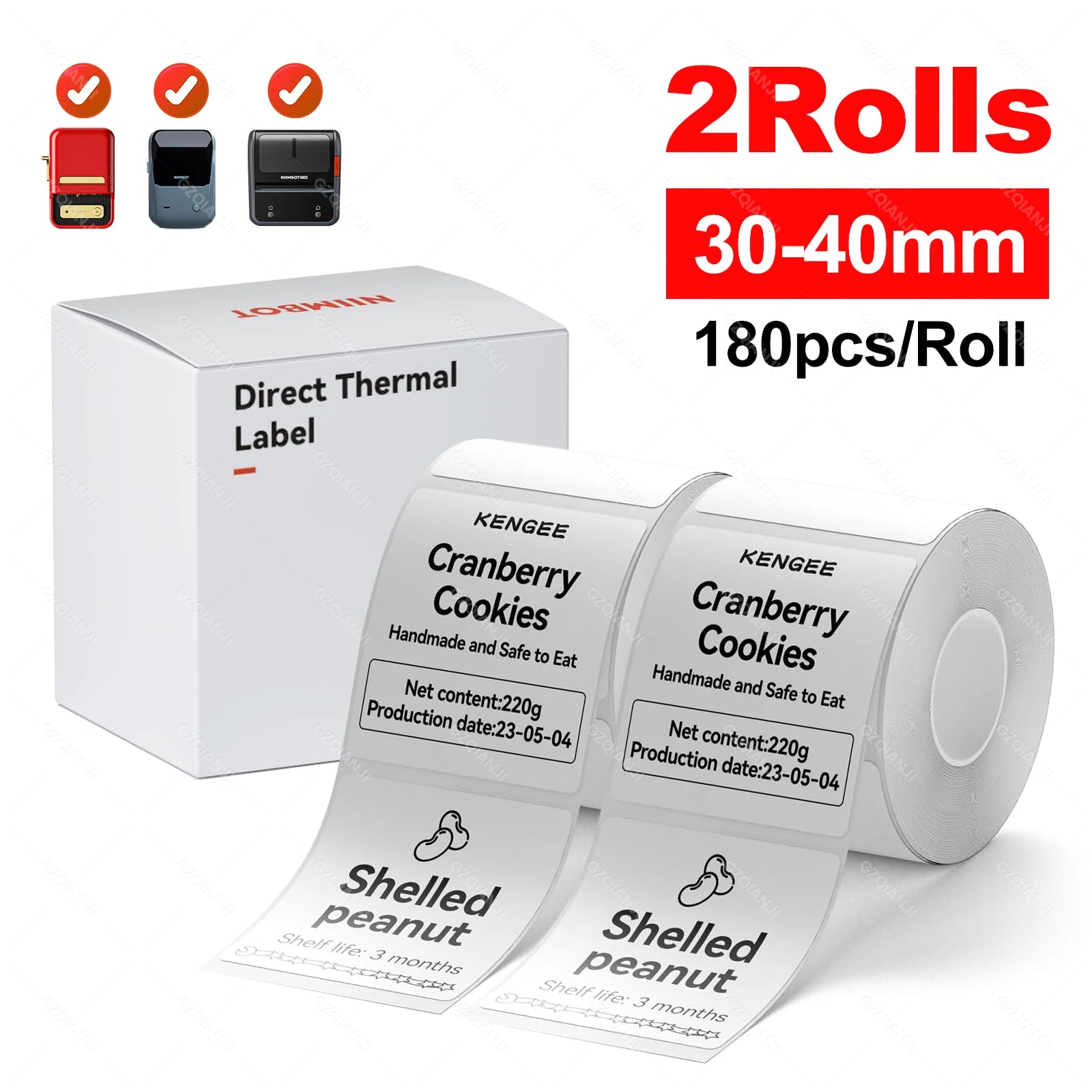 2 Rollen Niimbot B1 B21 B3S Etiketten-selbstklebendes Aufkleberpapier für Etikettendrucker, automatisches Klebepapier, Namenskarte, stationäre Markierung So ist Leben