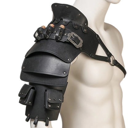Mittelalterlicher Wikinger-Krieger, Ritter, Schulterpanzer, Gladiator, Piraten-Pauldrons, Steampunk, Vintage-Stil, PU-Leder, Spaulders, Cosplay-Kostüm So ist Leben
