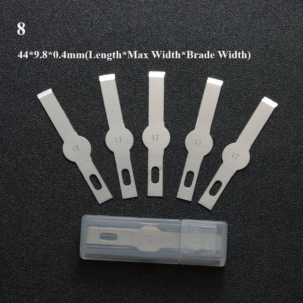 10PCS Klingen Cutter Handwerk Holz Carving Messer Gravur Nicht-Slip Metall Skalpell Messer Teile Handy PCB Reparatur hand Werkzeuge So ist Leben
