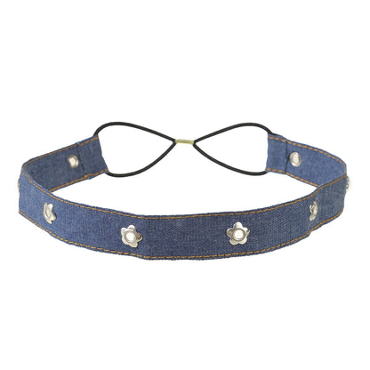 Punk Mädchen Stoff Hohl Elastisches Stirnband Metall Rock Personalisierte Hohl Ösen Haarband Casual Sport Stirnbänder Haar Zubehör So ist Leben