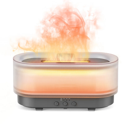 SEJOY Luftbefeuchter mit LED-Licht, Aroma-Diffusor für Ätherische Öle, Flammen-Automatik-Duftspender für Zuhause So ist Leben