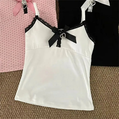 Harajuku Süße Rüschen-Tops für Damen Retro Japanischer Lolita Ärmelloser Oberteil Y2K Fairy Grunge Style Mädchen-Outfit So ist Leben