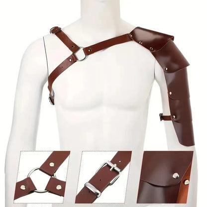 Mittelalterlicher Wikinger-Krieger, Ritter, Schulterpanzer, Gladiator, Piraten-Pauldrons, Steampunk, Vintage-Stil, PU-Leder, Spaulders, Cosplay-Kostüm So ist Leben