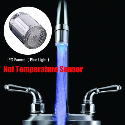 LED Water Faucet Stream Light Kitchen Bathroom Shower Tap Faucet Nozzle Head 7 Color Change Temperature Sensor Light Faucet led - So ist Leben