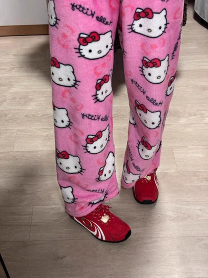 Sanrio Cartoon Flanell‑Pyjama Set für kreative Persönlichkeiten So ist Leben