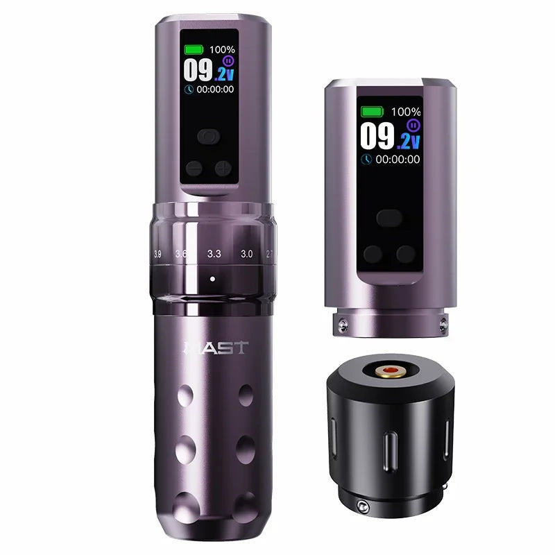 Mast Fold2 Pro Tätowiermaschine Komplett mit Kit Kabellos Rotary Pen 7 Hübe 2 Akkus 2000 mAh Netzteil für Körperkunst Dauerhafter Make-up tattoo maschine set  tattoo zubehör So ist Leben