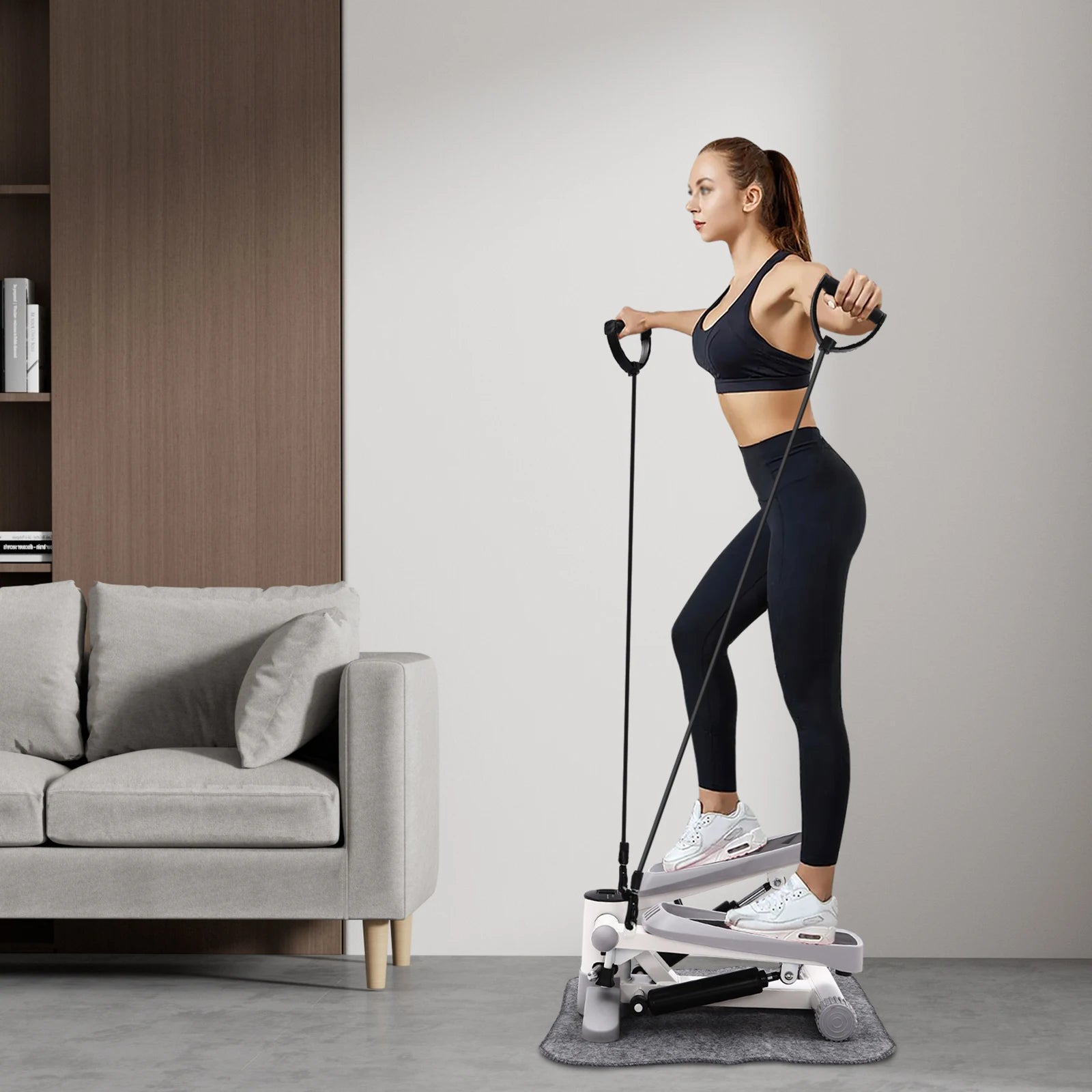 Fitness-Mini-Stepper, 150 kg, hydraulischer Fitness-Stepper mit LED-Bildschirm, Übungs-Stepgerät für Heimübungen So ist Leben