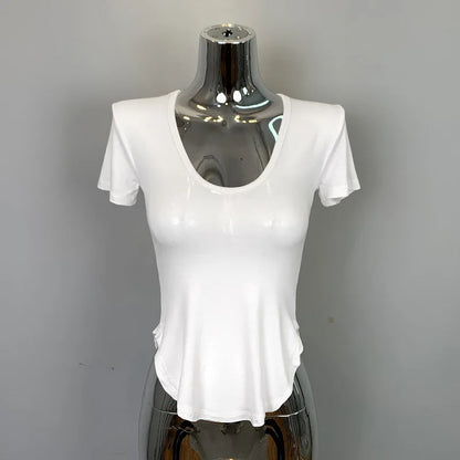 Koreanische Dongdaemun Pure Desire Sexy Spicy frauen Geschmack U-ausschnitt Slim Fit Langarm T-shirt Mid-länge gestrickte Casual Top So ist Leben