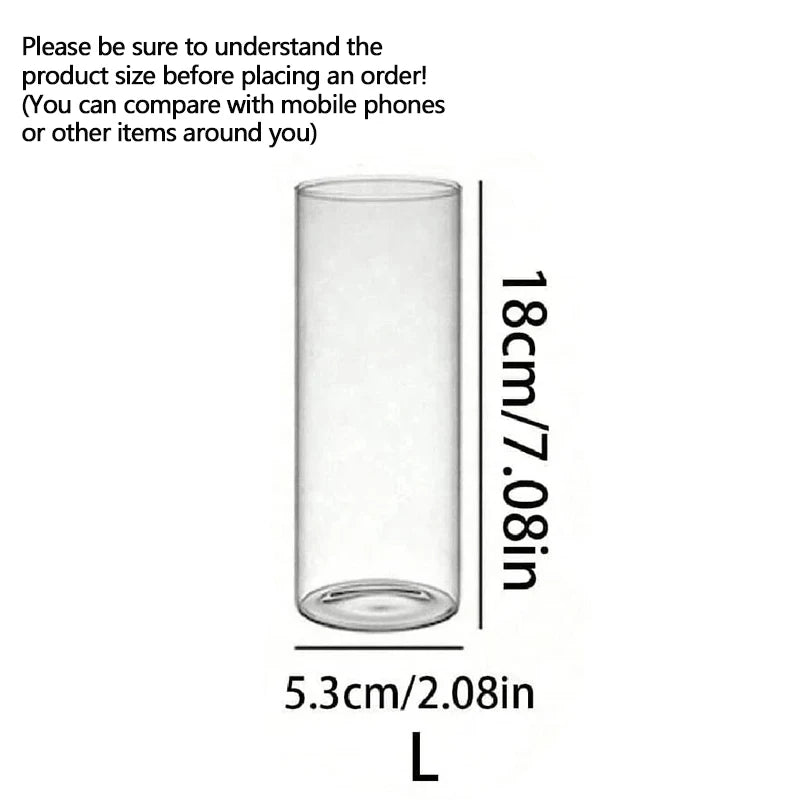 Klarer Zylinder-Kerzenhalter aus Glas, Säule, hohes Borosilikatglas, Kerzenhalter, Vase, Hochzeit, Party, Dekoration (Kerzen nicht im Lieferumfang enthalten) So ist Leben