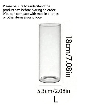 Klarer Zylinder-Kerzenhalter aus Glas, Säule, hohes Borosilikatglas, Kerzenhalter, Vase, Hochzeit, Party, Dekoration (Kerzen nicht im Lieferumfang enthalten) So ist Leben