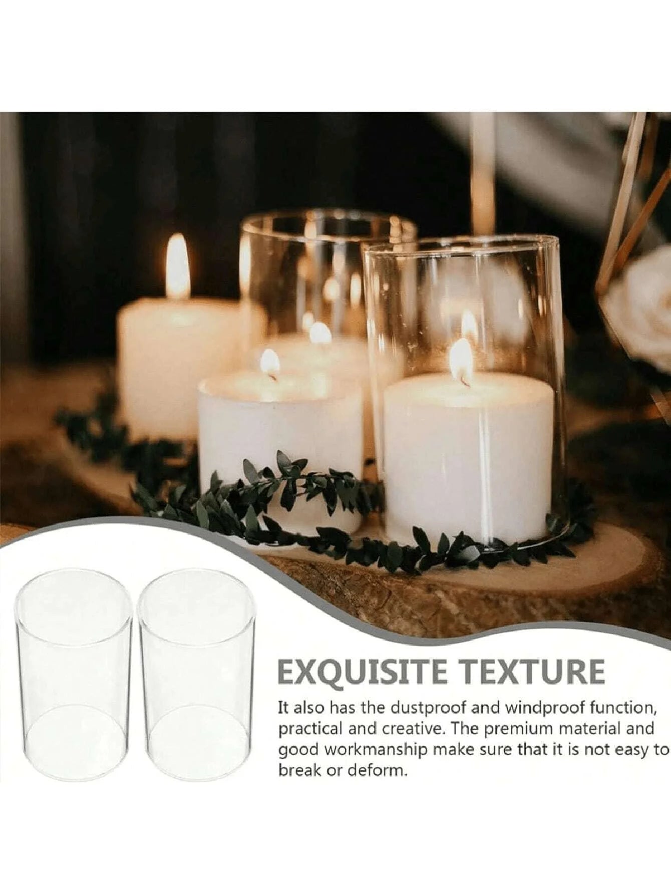 Klarer Zylinder-Kerzenhalter aus Glas, Säule, hohes Borosilikatglas, Kerzenhalter, Vase, Hochzeit, Party, Dekoration (Kerzen nicht im Lieferumfang enthalten) So ist Leben
