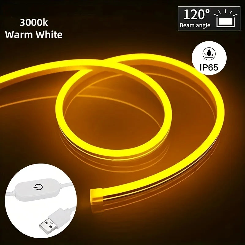 Neon LED Licht Streifen Smart Touch Sensor Schalter Dimmbare Neon Zeichen Flexible Led Band Wasserdichte Seil Rohr Lampe Hintergrundbeleuchtung Dekor So ist Leben