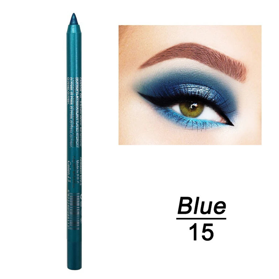 14-farbiger bunter Eyeliner-Stift, hoch pigmentierter perlmutt schimmernder Metallic-Smokey-Punk-Eyeliner im Gothic-Stil, langlebiger Water Pro So ist Leben