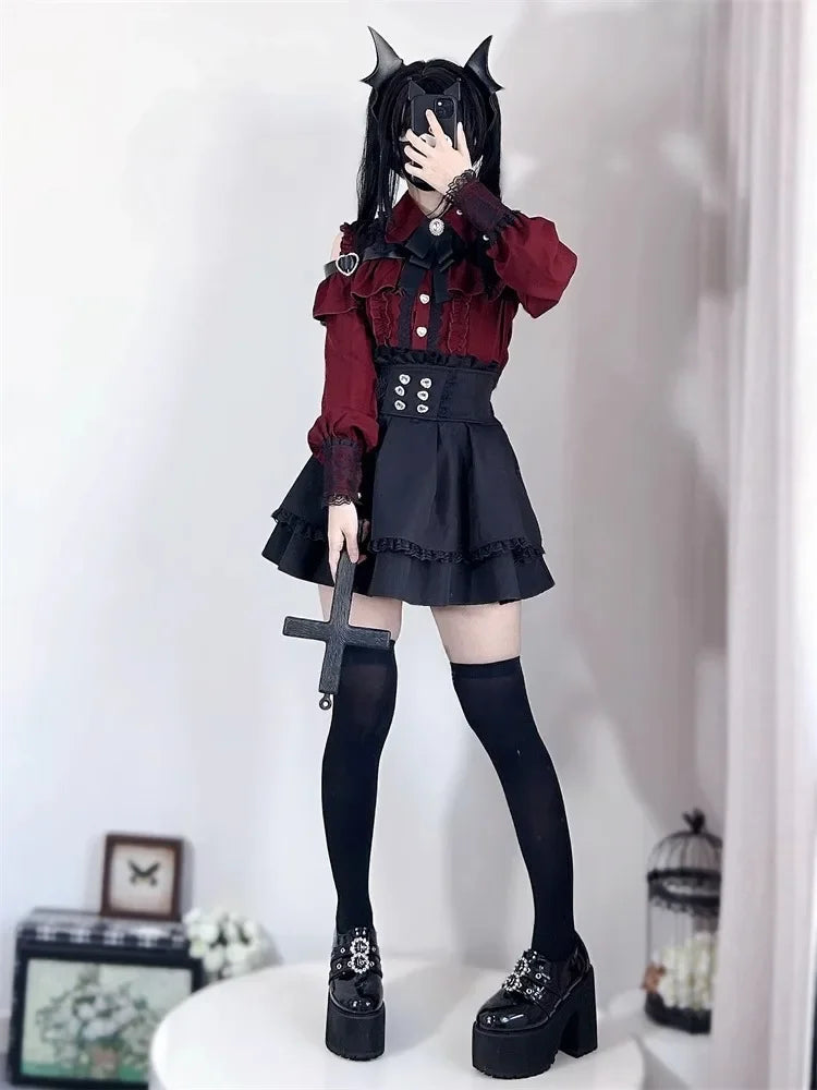 Lolita Set mit Oberteil und Faltenrock - So ist Leben