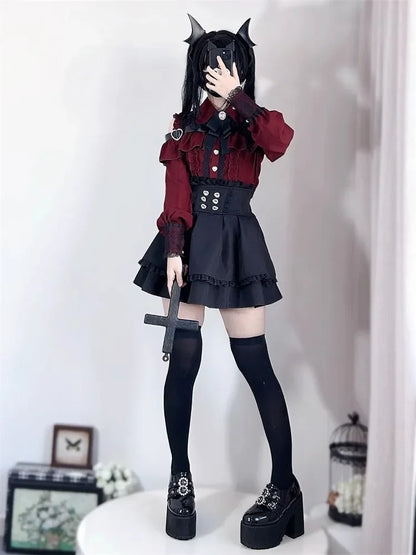Lolita Set mit Oberteil und Faltenrock - So ist Leben