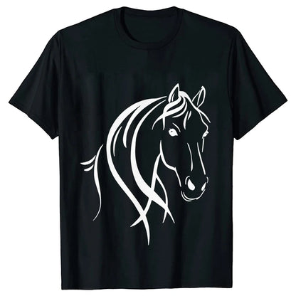 New Fashion Men Women T Shirt Horse Heartbeat Design Adults Children's Clothing Fashion Harajuku Horse Lover Tee T-Shirt Gifts So ist Leben