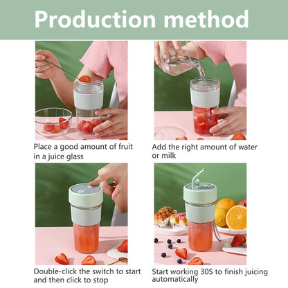 Tragbarer kabelloser Mixer – Wiederaufladbarer Smoothie Becher mit automatischer Reinigung und sicherem Design So ist Leben