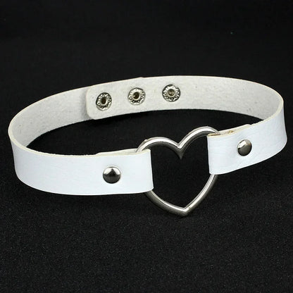 Neue Schwarz Multi Farbe Punk Kragen Halskette Sexy PU Leder Herz Lock Key Spike Halsband für Frauen Gothic Cosplay Partei Schmuck So ist Leben