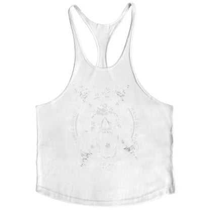 Macho Man Fitness-Tanktop, 100 % Baumwolle, Weste, Teufelsschädel, Retro-Gothic, schnell trocknende, ärmellose Unterhemden für Herren, Muskeltraining-Top - So ist Leben