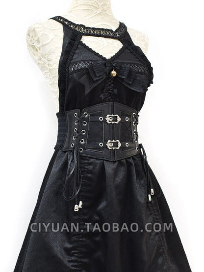 LOLITA Punk Gothic Steam Lace Quaste Tie Taillengürtel geraffte Taille getragen mit Accessoires und Gürtel So ist Leben