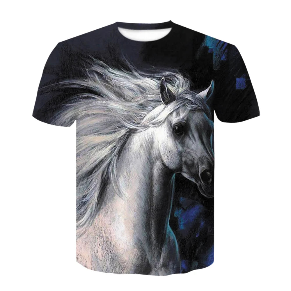 Neue 3d Tier T Hemd Männer Pferd Gedruckt Harajuku Casual Punk Rock Mode Streetwear O Neck Sportliche Atmungsaktive Leichte So ist Leben