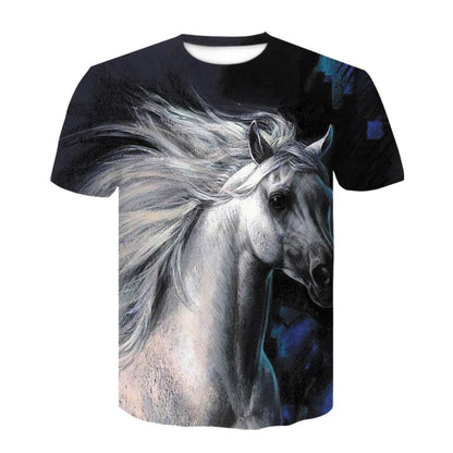 Neue 3d Tier T Hemd Männer Pferd Gedruckt Harajuku Casual Punk Rock Mode Streetwear O Neck Sportliche Atmungsaktive Leichte So ist Leben