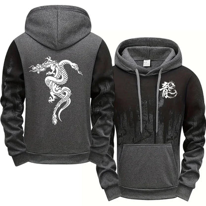 Lässiger, supercooler Kapuzenpullover mit Drachen-Print - So ist Leben
