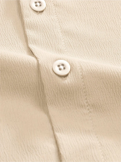 Jugend Casual Strand Kurzarm Shirts Einfarbig Lose Beiläufige Atmungsaktive Hemd Leichte Streetwear Männliche Taste Tops So ist Leben