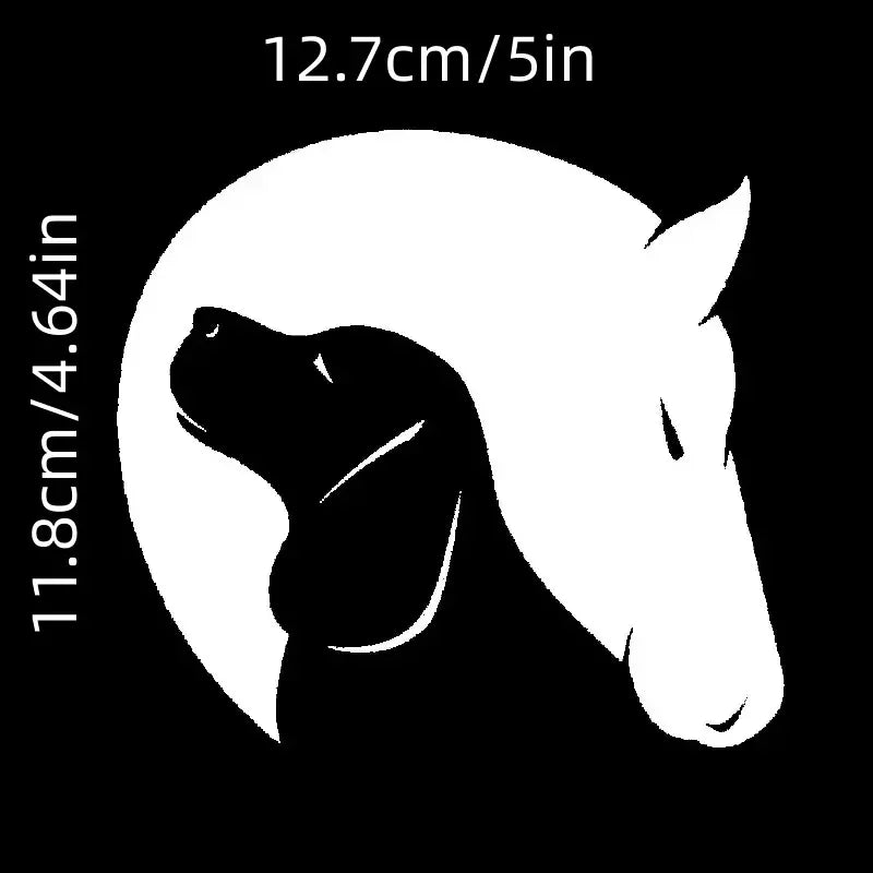 Hund und Pferd Freundschaft Liebe Tiere Dekor Auto Vinyl Aufkleber Stiker schwarz So ist Leben