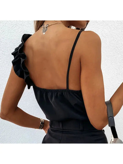 Ärmelloses Damen-Sommer-Oberteil mit ärmellosen Rüschen - So ist Leben