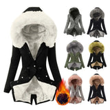Damen-Jacke aus Baumwollmischung mit Reißverschluss, winddichter Winter-Daunenmantel mit pelzigen Kapuzentaschen, Reißverschluss für das Wetter So ist Leben