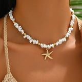 Modische natürliche Muschel-Perlen-Halskette, Muschel-Anhänger, vom Ozean inspirierter Schmuck, Halsband, geeignet für Frauen, Urlaub, Party, Alltag So ist Leben