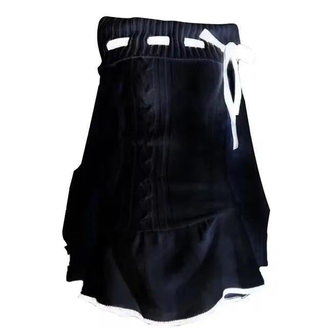 Einfarbiges Kleid mit Schleife und Dekoration, modisches Spitzenrand, lässiges Y2K-Top, emotionales Mädchen, urbane Schönheit, schickes, schlankes, süßes Straßenfrauenkleid So ist Leben