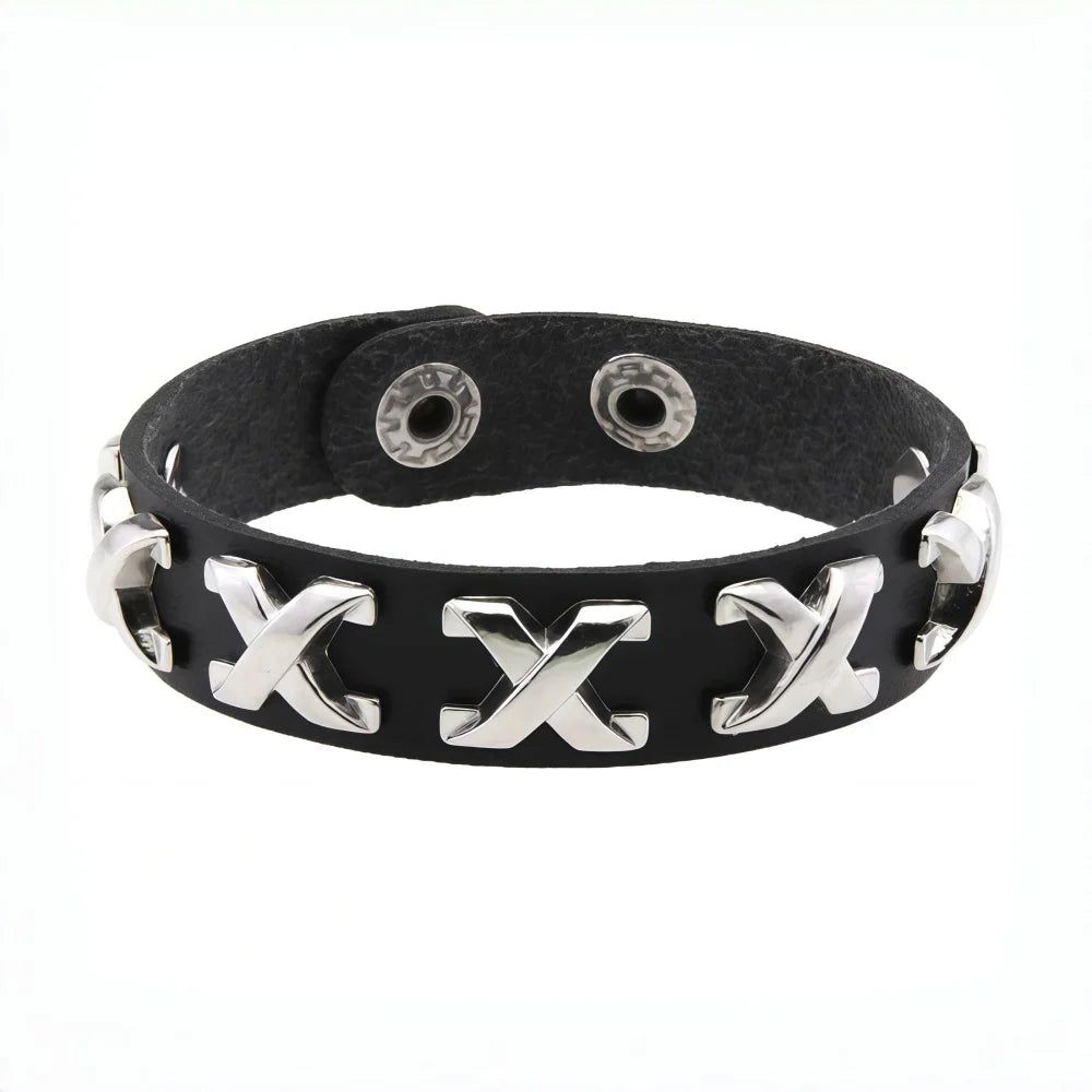 Punk Niet Stern PU Leder Armband Für Frauen Männer Hip Hop Gothic Dark Girl Rock Schmuck Anhänger Liebe Kette Hip Hop Zubehör So ist Leben