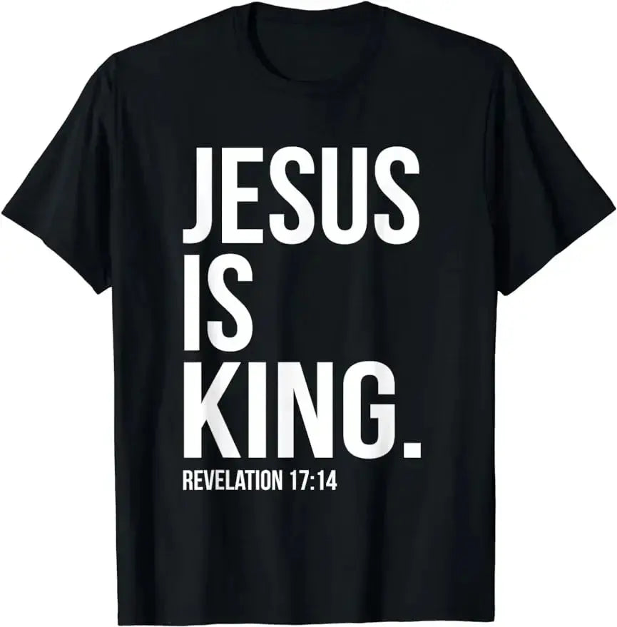 T-Shirt „Jesus ist König“, christlicher Glaube und Schriftvers, Unisex-Stil, für Damen und Herren, grafische, individuell bedruckte T-Shirts - So ist Leben
